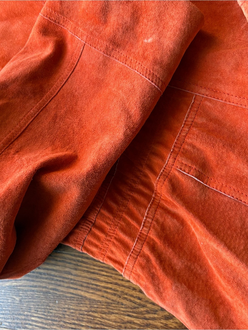 Danier Orange leather Hooded Utility Jacket - Picture 8 of 14
